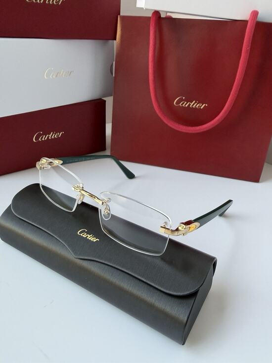 Cartier Other - CARTIER CT0287O 009 Gold Green Transparent Clear Eyeglasses Rx Able AUTHENTIC